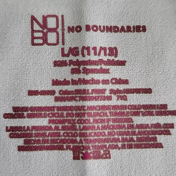 No Boundaries Leggings Size L/G (11/13) Poison Skulls Black White - Picture 5 of 5